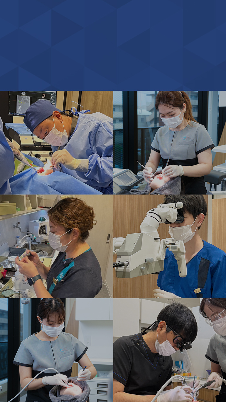 インプラント治療に精通した歯科医師・歯科衛生士・歯科助手・歯科技工士による専門チームがサポート